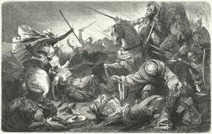 Chrześcijanie walczący z Almohadami w bitwie pod Las Navas de Tolosa, Hiszpania, 1212 r autorstwa Hermann Vogel