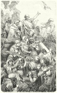 Cola di Rienzo nadaje mieszkańcom Rzymu nową konstytucję, 1347 autorstwa Hermann Vogel