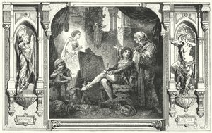 Dante Alighieri w pracowni Giotta, XIV wiek autorstwa Hermann Vogel