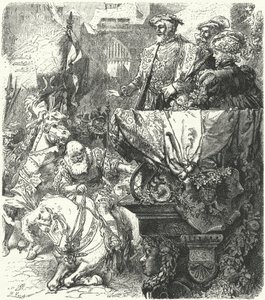 Książę Ulryk Wirtembergia uniży się przed cesarzem Karolem V, 1548 autorstwa Hermann Vogel