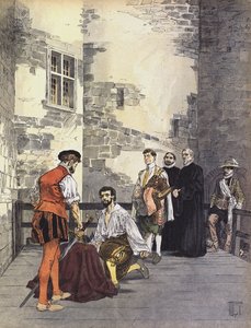 Egzekucja księcia bironskiego Karola de Gontauta za zdradę stanu w Bastylii, Paryż 1602 autorstwa Hermann Vogel