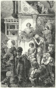 Giovanni Boccaccio recytujący Dantes Boską komedię mieszkańcom Florencji, XIV wiek autorstwa Hermann Vogel