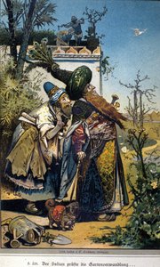 Ilustracja Vogla do opowieści o braciach Jakubie (1785-1863) i Wilhelmie (1786-1859) Grimm: „Stary sułtan” autorstwa Hermann Vogel