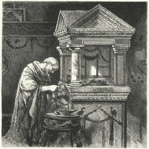 Składanie ofiar w świątyni w starożytnym Rzymie autorstwa Hermann Vogel