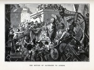 Powrót Alcybiadesa do Aten, 1882 autorstwa Hermann Vogel