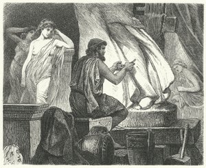 Pracownia ateńskiego rzeźbiarza Praksytelesa autorstwa Hermann Vogel
