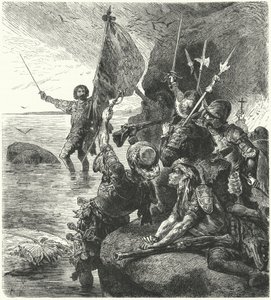 Vasco Nunez de Balboa twierdzi, że Ocean Spokojny dla Hiszpanii, 1513 autorstwa Hermann Vogel