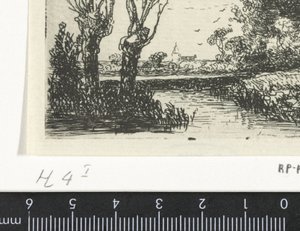 Krajobraz z dwiema wierzbami głuchymi autorstwa Hermanus Jan Hendrik van Rijkelijkhuysen