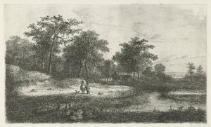 Dwóch myśliwych w ven autorstwa Hermanus Jan Hendrik van Rijkelijkhuysen