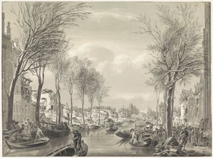 Prace konserwatorskie na Steenschuur po katastrofie, 1807 autorstwa Hermanus Numan (possibly)