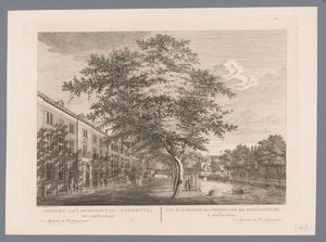 Widok sierocińca menonitów w Amsterdamie Widok sierocińca menonitów, do Amsterdamu / Vue de la Maison des Orphelins des Mennonites, à Amsterdam (tytuł na obiekcie) autorstwa Hermanus Petrus Schouten (possibly)