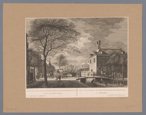 Widok na Oudezijds Huiszithuis w Amsterdamie Widok na Oude-Zyds-Huyszyten-Almoesseniershuis, do Amsterdamu / Vue de la maison des pauvres, nommée Huyszit, à Amsterdam (tytuł na obiekcie) autorstwa Hermanus Petrus Schouten (possibly)