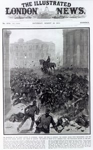 Walka w Liverpool General Transport Strike, okładka „The Illustrated London News”, 19 sierpnia 1911 (druk)