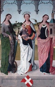 Św. Katarzyna, Dziewica Maryja i Św. Barbara, z ołtarza głównego kościoła Św. Mikołaja, 1481 (więcej) (zob. 197688-90, 197692)