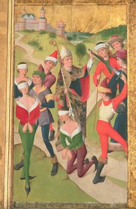 Św. Mikołaj ratujący trzech niewinnych mężczyzn przed egzekucją, z ołtarza głównego kościoła św. Mikołaja, 1481 (szczegół) (patrz 197688-91)