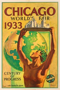 Plakat reklamujący Wystawę Światową w Chicago w 1933 roku autorstwa Hernando Villa