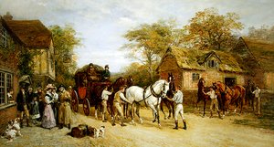 Oczekiwanie w karczmie (olej na płótnie) autorstwa Heywood Hardy