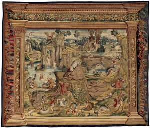 Gobelin inspirowany twórczością Hieronima Boscha, ok. 1560 r. (złoto, srebro, jedwab i wełna) autorstwa Hieronymus (after) Bosch