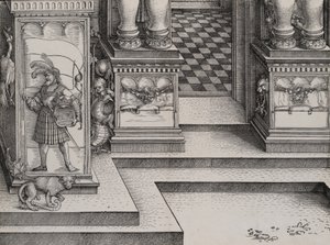 Dolna część wejścia do prawego portalu Die Porten des Adels i Outer Ri..., 1515. autorstwa Hieronymus Andreae
