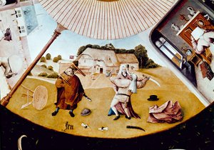 Gniew. Szczegół siedmiu grzechów głównych i czterech rzeczy ostatecznych (olej na panelu) autorstwa Hieronymus Bosch