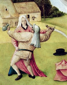 Gniew, fragment z „Tabeli siedmiu grzechów głównych i czterech rzeczy ostatecznych”, ok. 1480 autorstwa Hieronymus Bosch