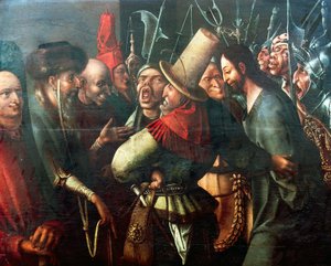 Chrystus przyniesiony przed Piłata, Hieronymus Bosch (ok. 1450-1516), olej na desce, 61x77 cm. Holandia autorstwa Hieronymus Bosch