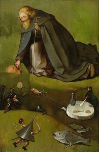 Kuszenie świętego Antoniego. Około 1500-10 autorstwa Hieronymus Bosch