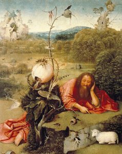 „„ Święty Jan Chrzciciel drzemał w naturze ”” Obraz Hieronymusa Van Aekena (Aken) mówi Jerome Bosch (1450-1516) 1504-1505 Madryt. Fundacja Lazaro Galdiano autorstwa Hieronymus Bosch