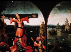 Tryptyk Św. Liberata (olej na płycie) (detal z 165417) autorstwa Hieronymus Bosch