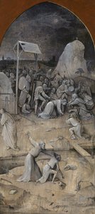 Kuszenie św. Antoniego. Tryptyk, rewers: Pojmanie Chrystusa, 1500-1501. autorstwa Hieronymus Bosch