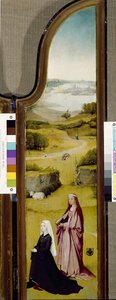 Tryptyk Objawienia Pańskiego ze św. Agnieszką Rzymską i darczyńcą (olej na desce) autorstwa Hieronymus Bosch