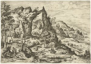 Juda i Tamar Pejzaże ze scenami biblijnymi i mitologicznymi (tytuł serii) autorstwa Hieronymus Cock