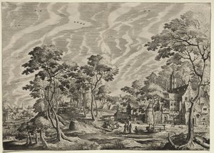 Pejzaż z zamkiem po prawej, 1630. autorstwa Hieronymus Cock