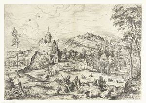 Merkury i Argus Pejzaże ze scenami biblijnymi i mitologicznymi (tytuł serii) autorstwa Hieronymus Cock