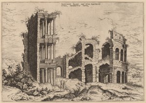 Septizonium i Koloseum autorstwa Hieronymus Cock
