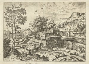Lot do Egiptu Pejzaże ze scenami biblijnymi i mitologicznymi (tytuł serii) autorstwa Hieronymus Cock