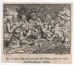 Szwabowie przechowywali wokół garnka pierogi autorstwa Hieronymus Heinrich Jakob Ritschl von Hartenbach