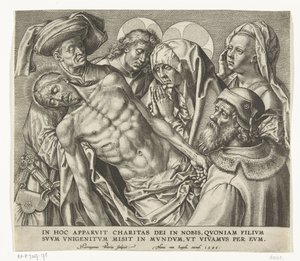 Niesienie ciała zmarłego Chrystusa autorstwa Hieronymus Wierix