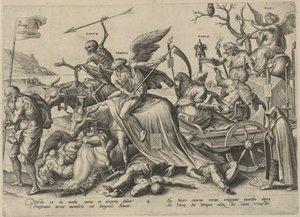 podeszły wiek Cztery wieki człowieka i śmierci (tytuł serii) autorstwa Hieronymus Wierix