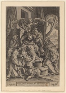 Święte pokrewieństwo autorstwa Hieronymus Wierix after Denys Calvaert