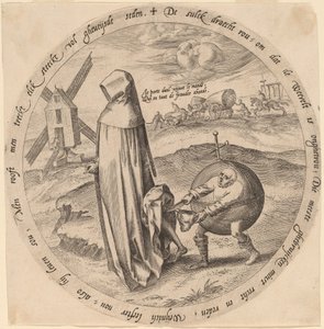 Mizantrop okradziony przez świat autorstwa Hieronymus Wierix after Pieter Bruegel the Elder