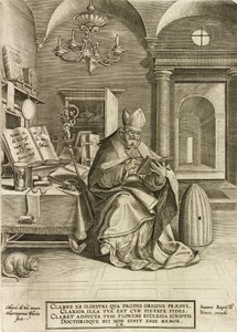 Święty Ambroży, z cyklu Czterej Ojcowie Kościoła, wyd. 1586