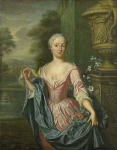 Portret Claudine van Royen (ur. 1712), żony Pietera Tedinga van Berkhout autorstwa Hieronymus van der Mij