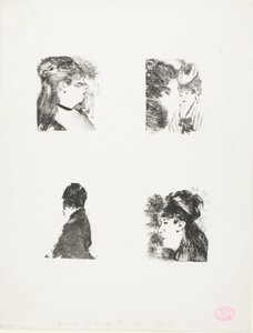 Cztery głowy kobiet autorstwa Hilaire Germain Edgar Degas