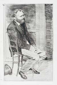 Manet w pozycji siedzącej, zwrócony w prawo autorstwa Hilaire Germain Edgar Degas