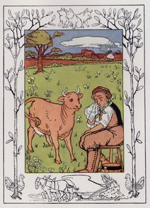 Stary człowiek i jego żona (litografia kolorowa)