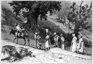 Rodzina Kabyle podróżująca w grupie, Algieria, ok. 1890 r.