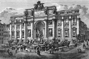 Fontanna di Trevi, Włochy, XIX wiek.
