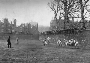 The Wall Game w Eton: St. Andrews Day – Oppidan przeciwko Colleges, c1900, 1903