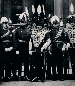 Przyszły król Edward VII i oficerowie Hussars Own Oxfordshire Hussars królowej, 1897 1911